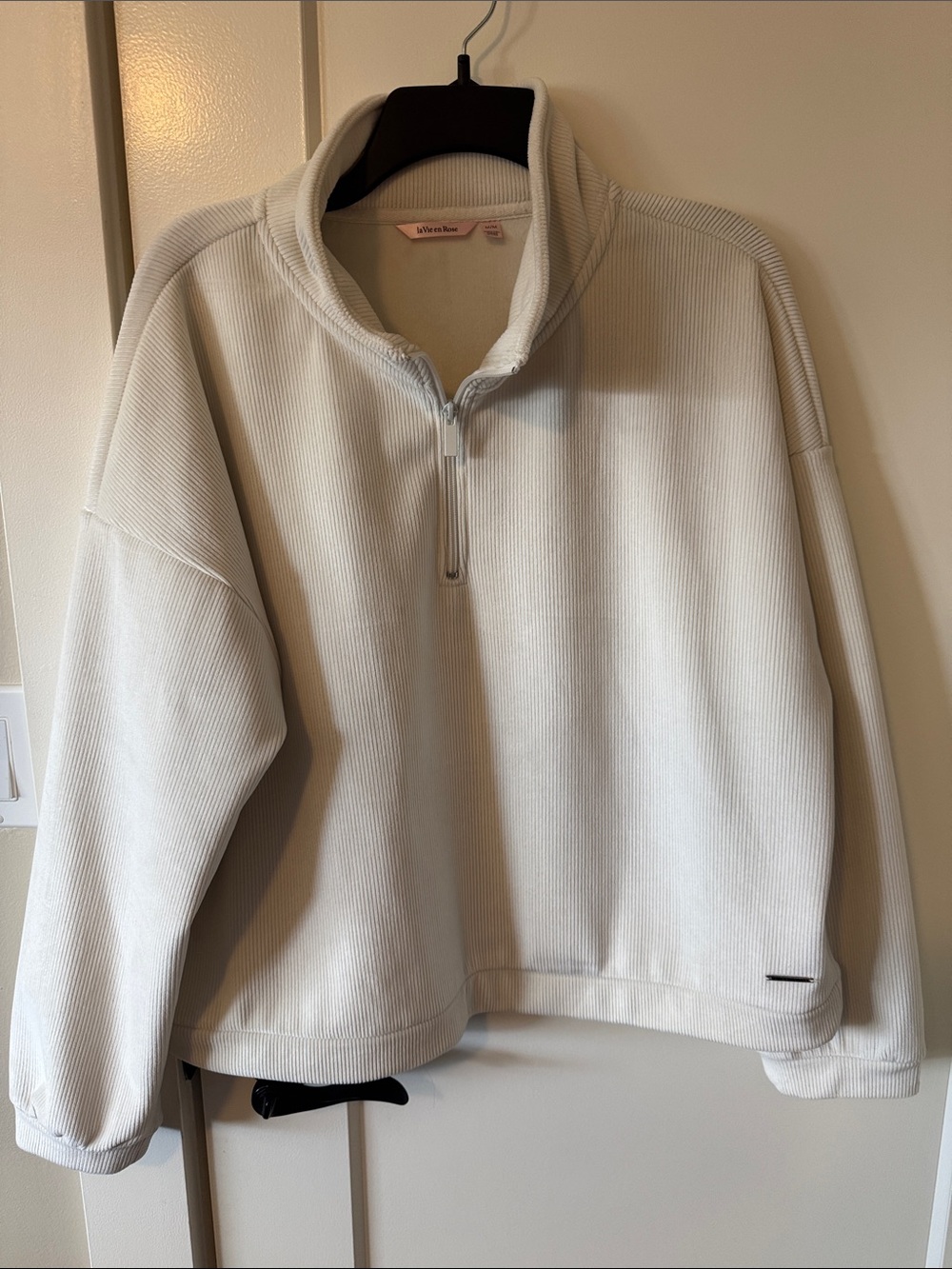 LVER quarter zip cropped lounge top